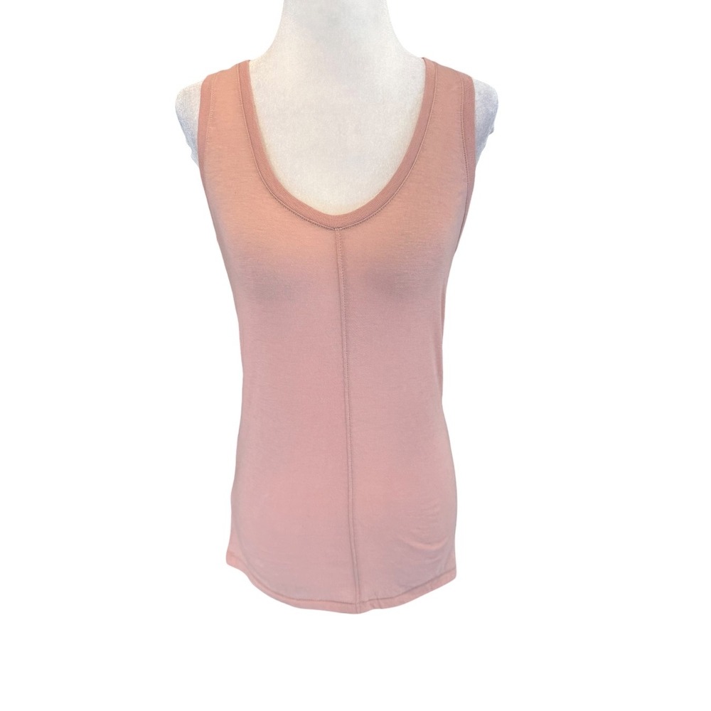 AG Adriano Goldschmied Womens Cotton Cashmere V-Neck Tank Top Pink Small